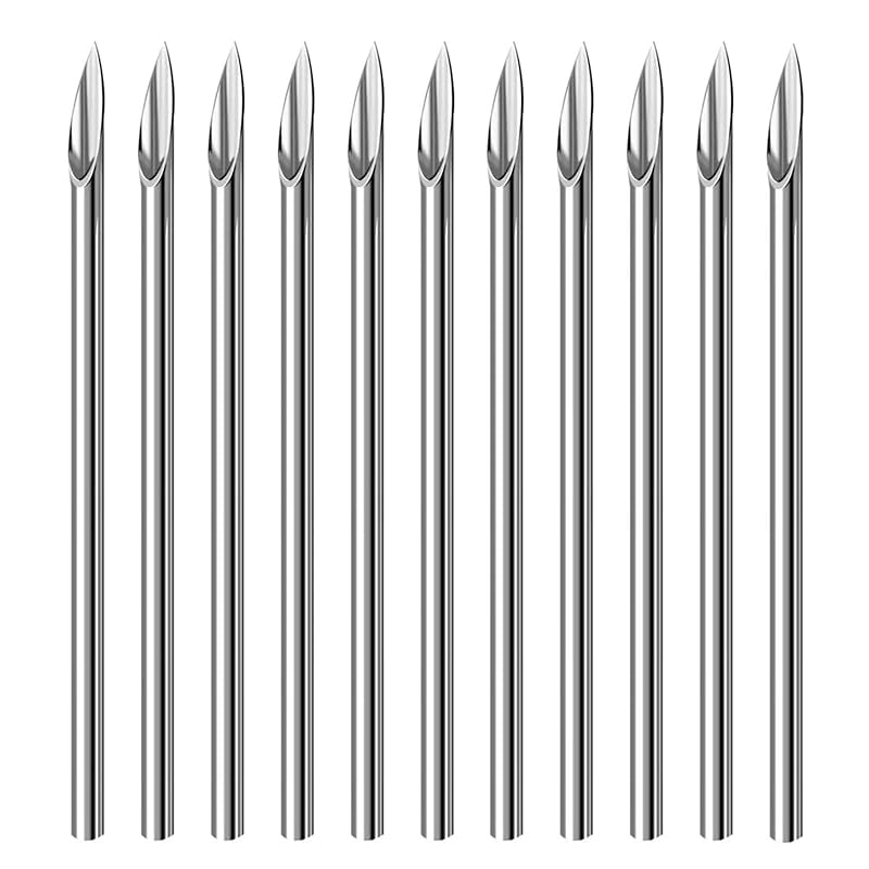 Agulhas para piercing WOLAYI 13G em aço inoxidável 316L, 40 unidades