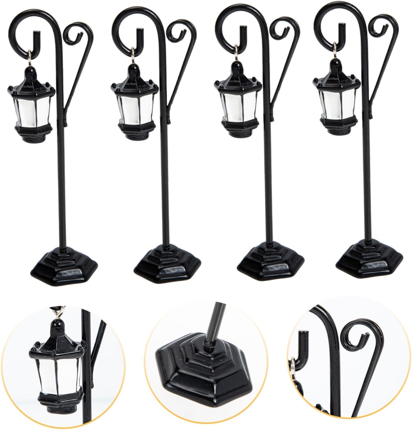 8pcs Metal Photo Clip Holders Decorative Note Card Holder for Weddings Parties and Home Decor Adorable Street Lamp Design for Photos Menus and Memo Display