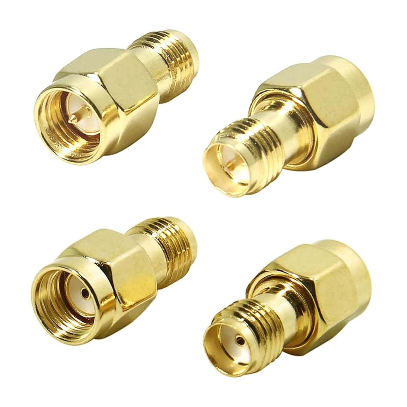 Adattatore Dorato Per Antenna WiFi 4G Adattatore SMA Femmina A RP-SMA Maschio, Pack Da 2 Pezzi - Per Antenne WiFi, 4G, 5G, LoRa, Placcatura In Oro Router Gsm - Foto 3