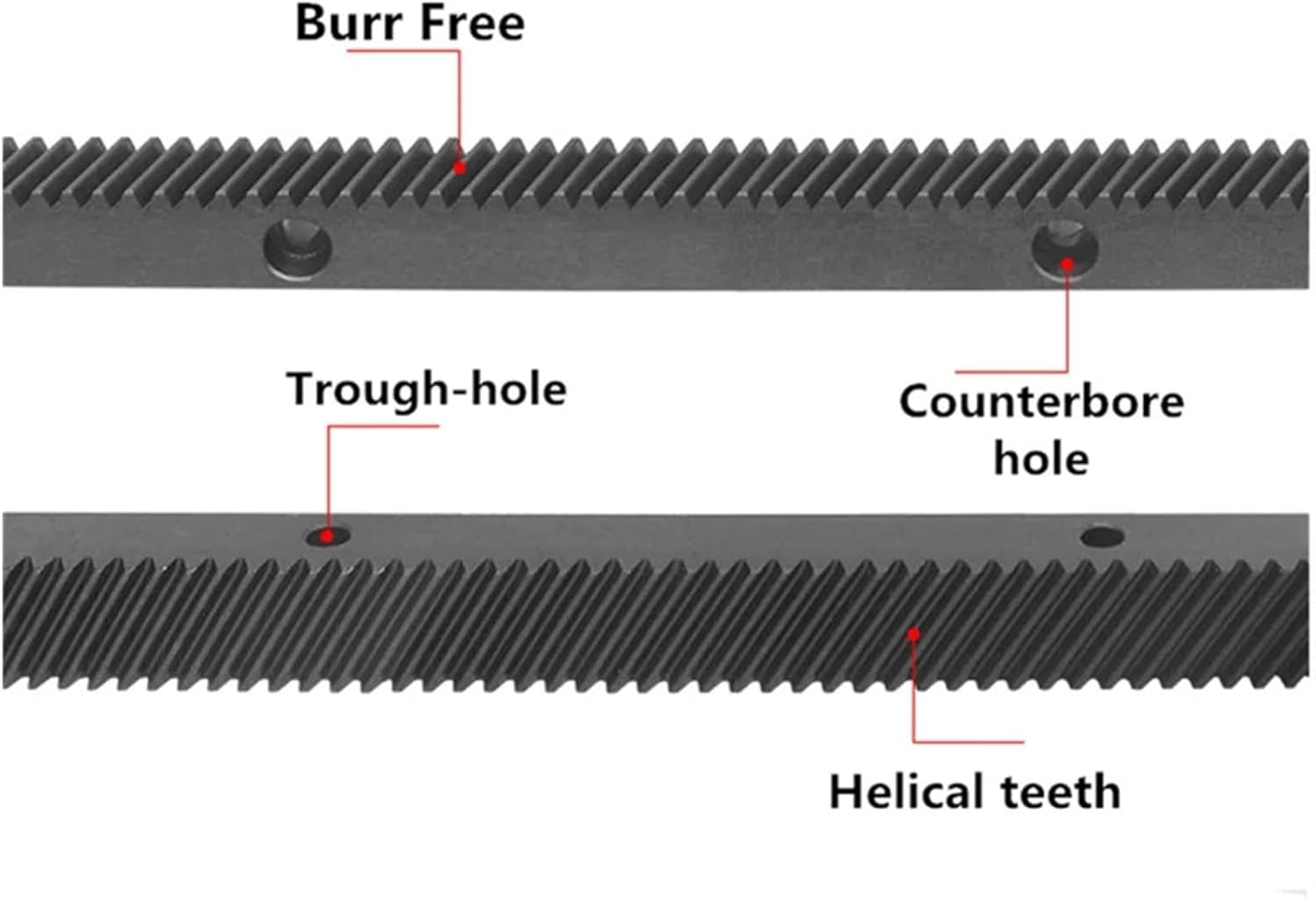 Carbon Steel Motor spur Gear 1pcs 1.5 Mod Helical Rack 19 * 19 1000mm Helical Gear Zipper Metal Steel Pinion Gear Set for CNC Engraving Machine