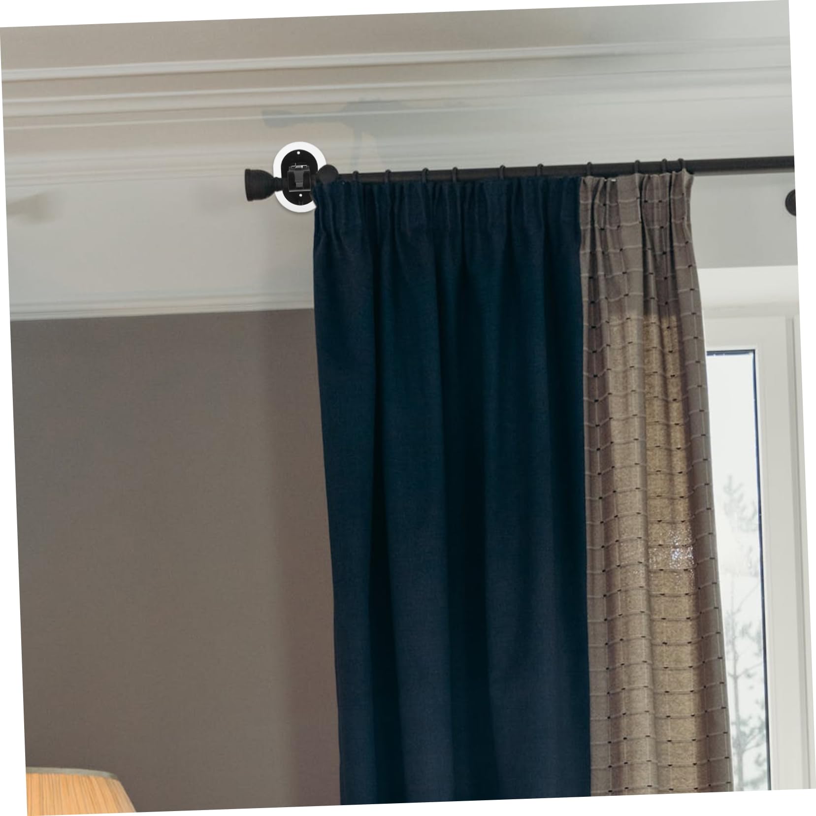 Amosfun 5 Ensembles Pinces À Tringle À Rideaux Accroches pour Tringles À Rideaux Support Tringle Rideaux Cintres De Tringle À Rideau pour Salle De Bain Crochet Auto-adhésif 4 Pièces * 5
