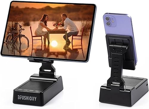 Miniatura 12 de Regalos para hombres y mujeres - Soporte para teléfono celular con altavoz Bluetooth, soporte para teléfono con cargador (5000 mAh), sonido