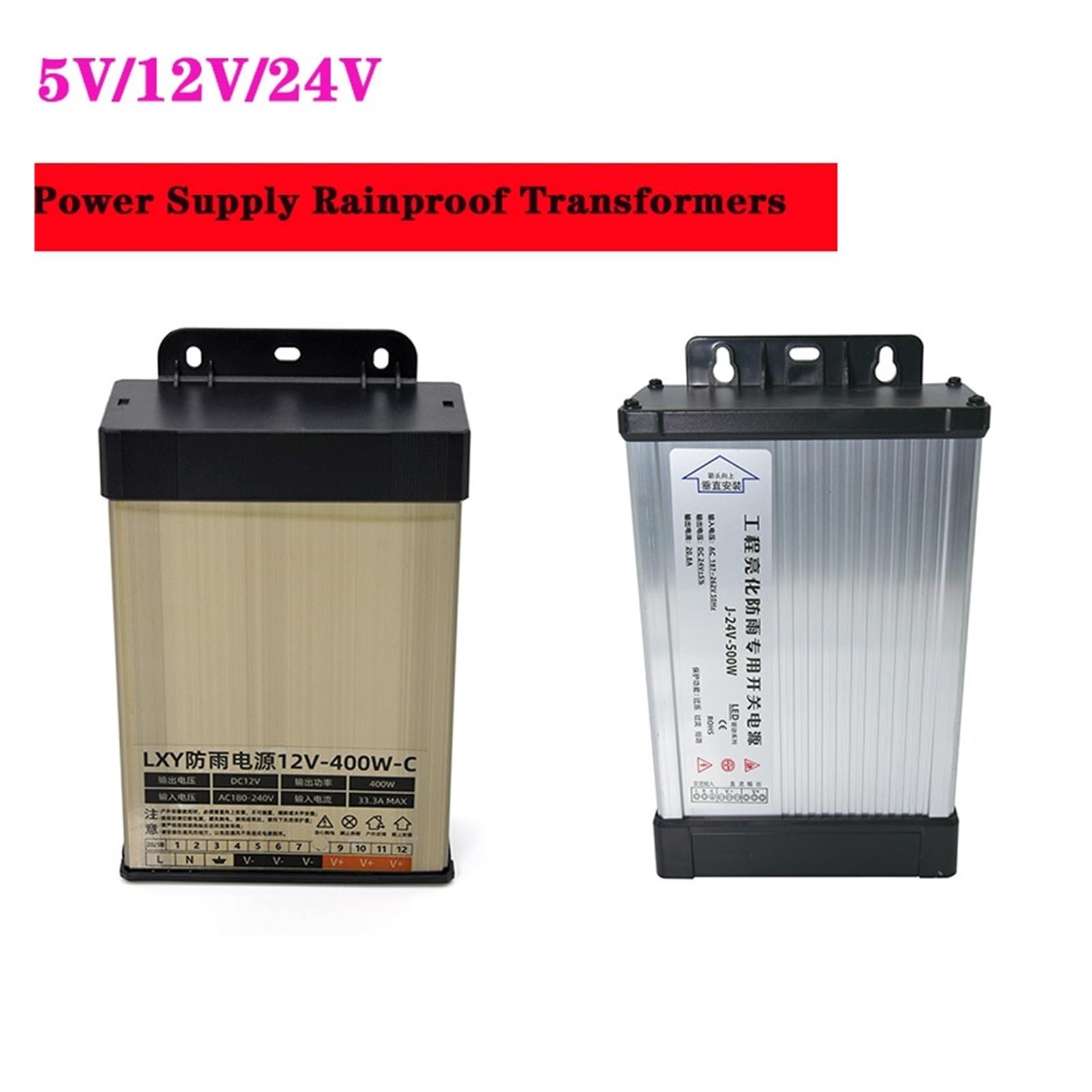 Zasilacz impulsowy, Transformator oświetleniowy do zasilacza 12 V do zewnętrznego zasilacza Led oświetlenie wodoodporny zasilacz DC 12 V(24V400W)