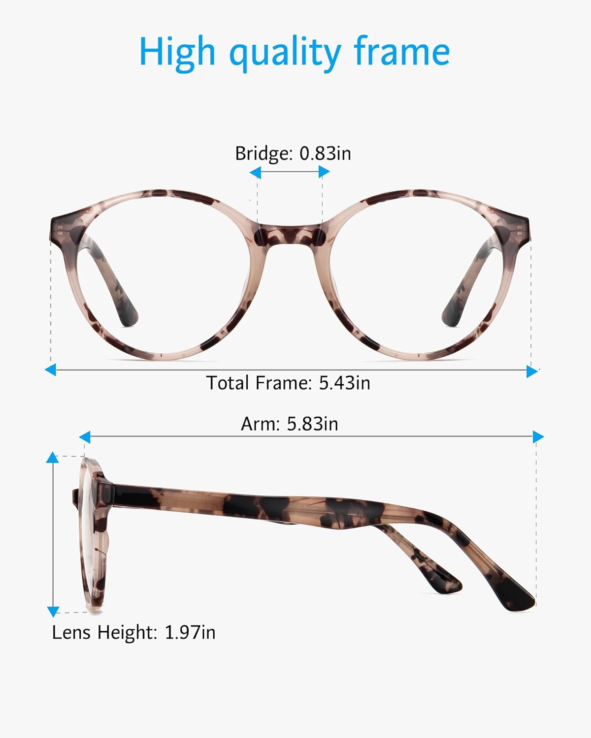 ANRRI Retro Round Blue Light Blocking Glasses Women Men Computer Eyeglasses Anti Blue Light Glasses Anti Eyestrain for Gaming