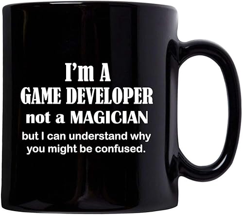Miniatura 2 de Im a Game Developer Designer Mug Coffee Tea Cup Black Ceramic 11oz - Not a Magician - Cute Gifts for Video Gaming Design Dev Team Development Funny