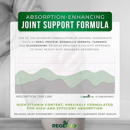 Miniatura 4 de AURA VITAMINS REGEMAX regenera y ayuda a aliviar molestias en las articulaciones, suplemento de proteína de caracol, boswellia serrata y cúrcuma  60