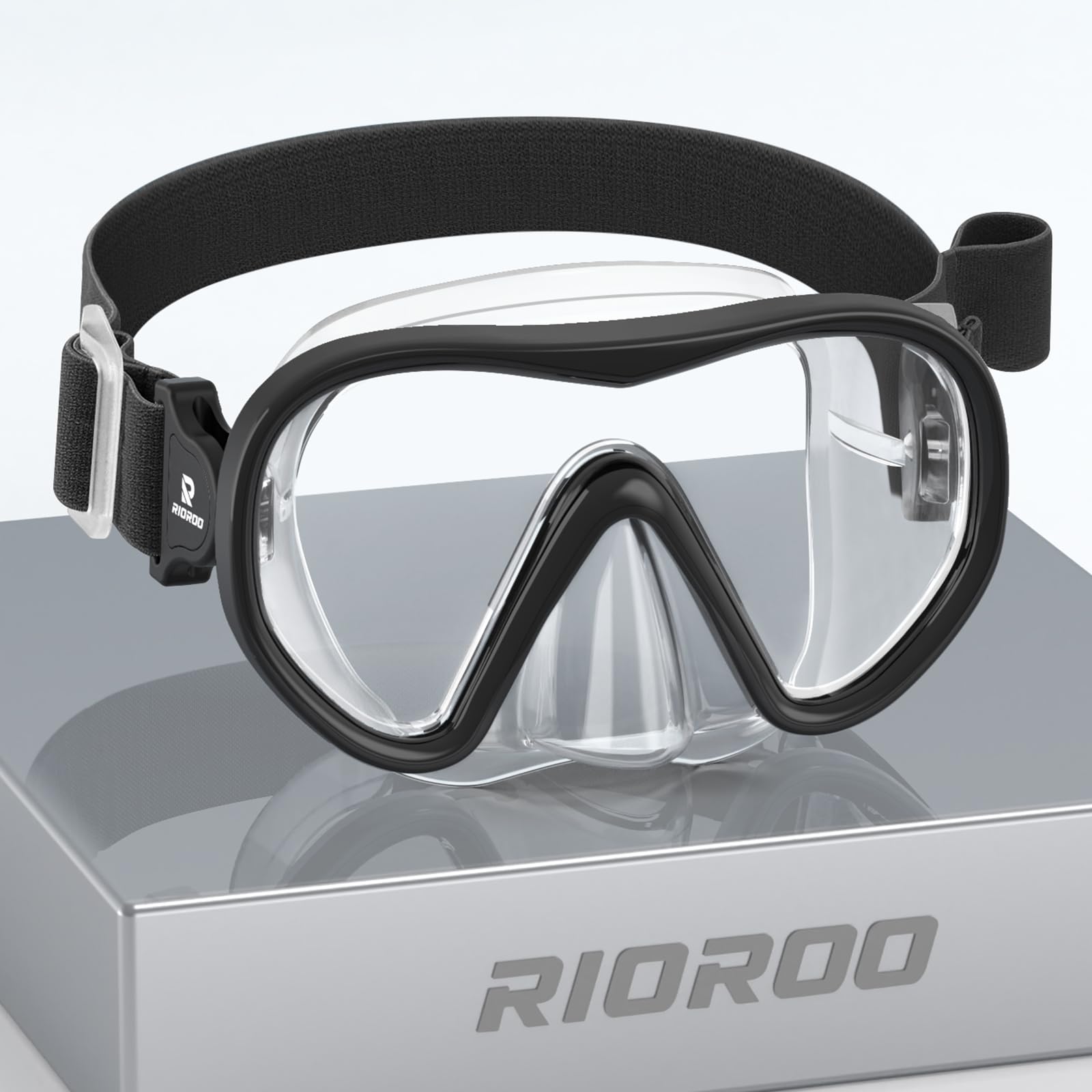 RIOROO Kids Snorkel Mask with Fabric Strap, Swimming Goggles for Boys Girls Youth, Diving Mask with Nose Cover, 180° Panoramic HD, Anti-Fog and Anti-Leak kids swim goggles for 4-16 Years