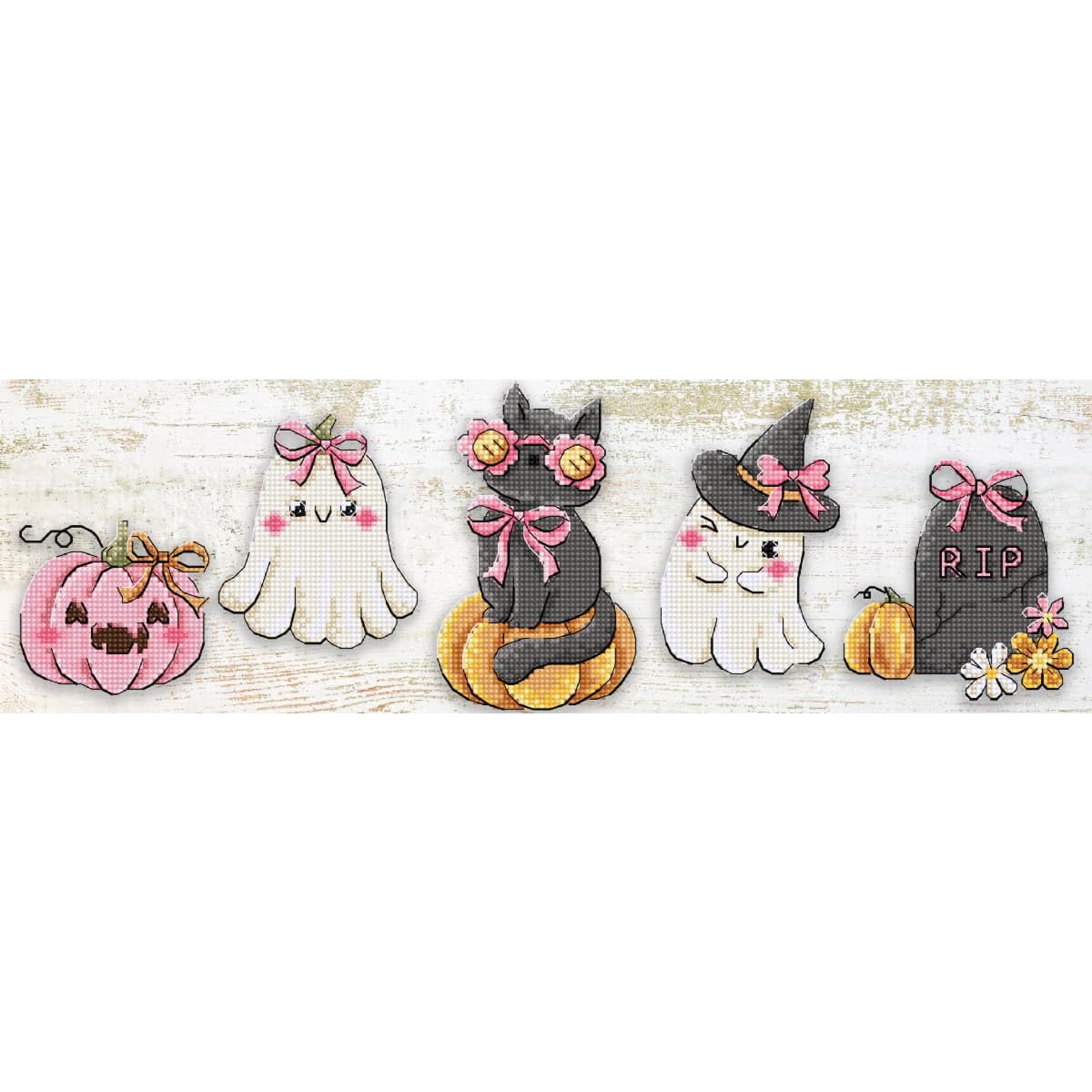 Letistitch Multicolor Counted Cross Stitch Kit L9944 Boo Crew Ornaments
