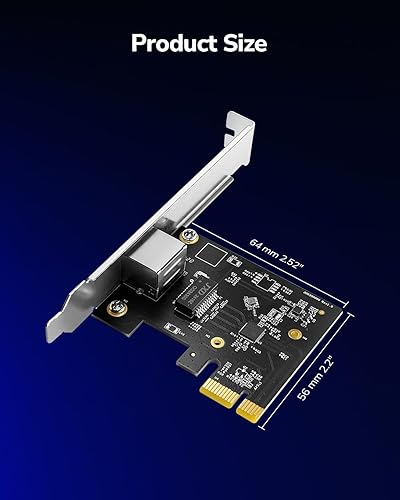 Miniatura 6 de Cudy Adaptador de red PCI Express de 2.5 Gbps, tarjeta PCIe 2.5GBase-T, NIC RTL8125, Wake on LAN, control de flujo, soporte de perfil bajo, Windows