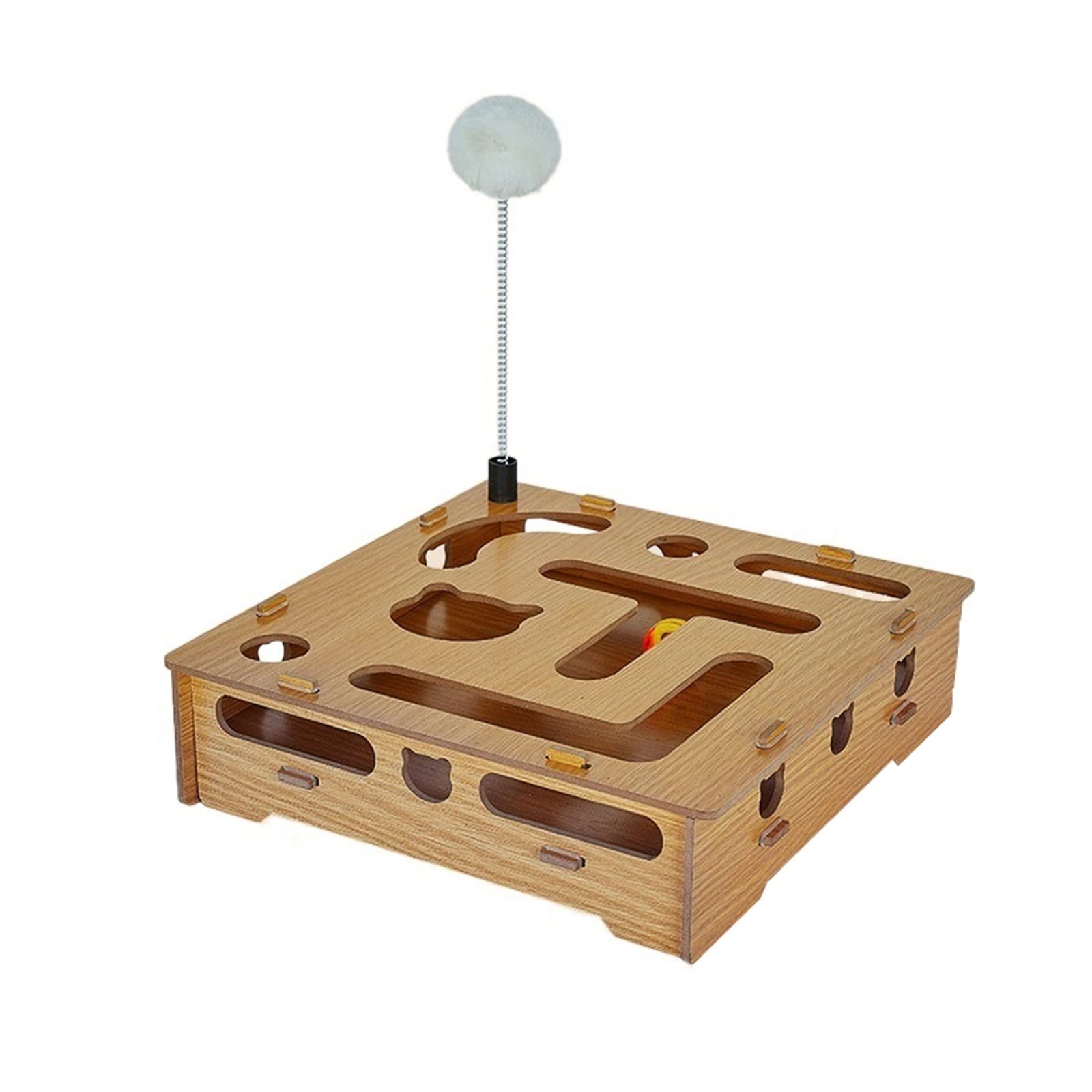 GRFIT Grattoir pour Chat Boîte carrée de Conseil de Griffe de Chat de Papier ondulé de Jouets de Chat avec Le bâton Amusant de Chat de Conseil de grattage de Cloche Jouets pour Chats