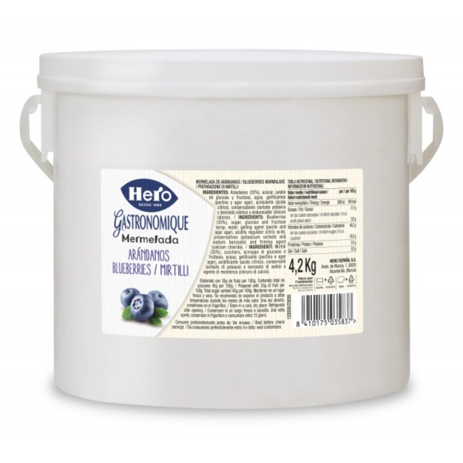 Preparazione di Frutta Hero Confettura Mirtilli Secchiello da 4,2 kg