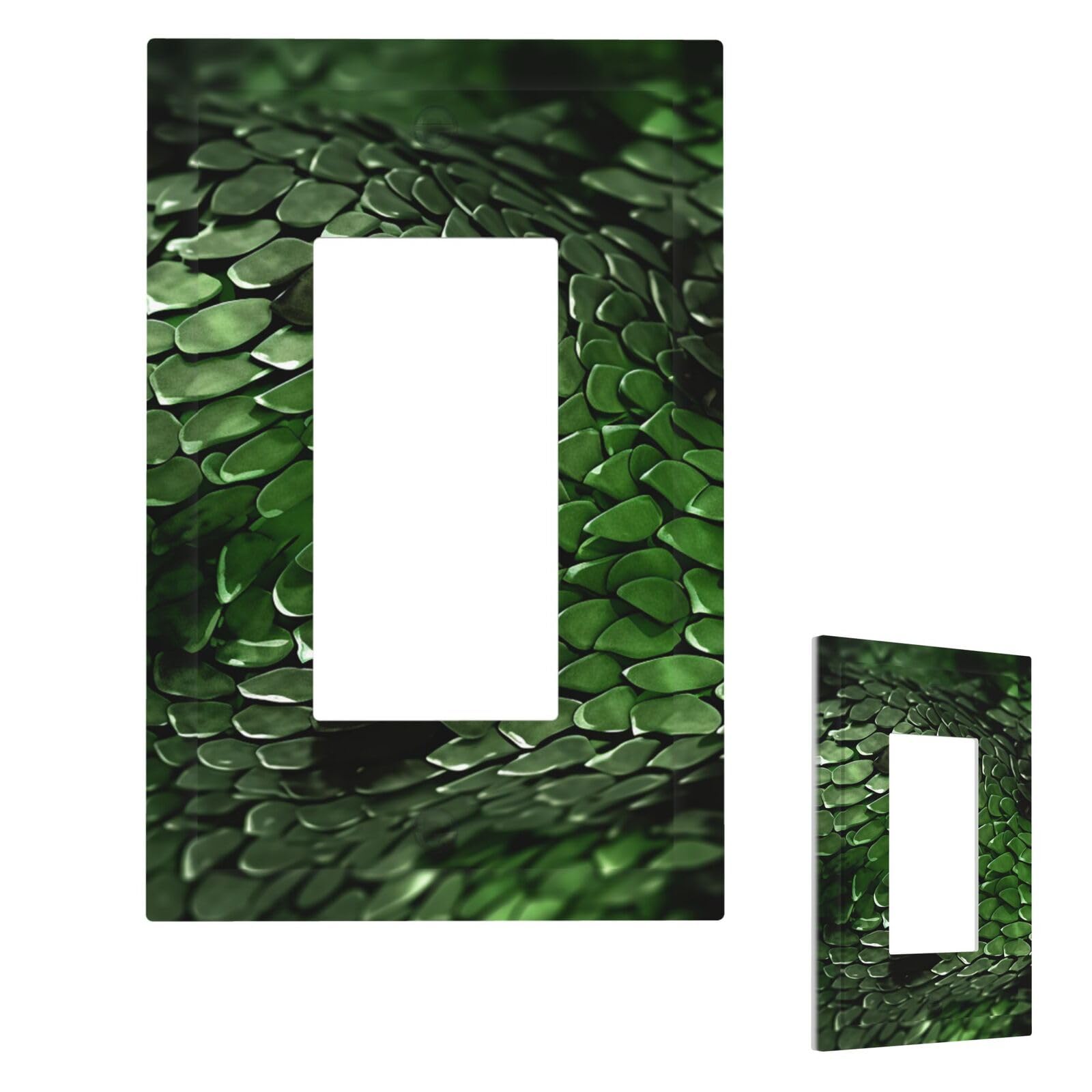 Green Snake Wall Plate Cover 1 Gang, Modern Decorative Light Switch Cover Unbreakable Receptacle Outlet Covers for Living Room Bedroom Decor