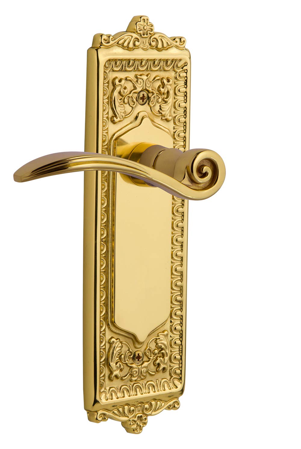 Nostalgic Warehouse Egg &amp; Dart Plate Single Dummy Swan Lever in Unlacquered Brass