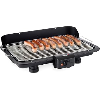 Korona 46117 Electric Barbecue Table Grill with XXL Grill Surface 51 x 30 cm 2200 Watt Removable Heating Element Safety Switch Continuous Temperature Setting