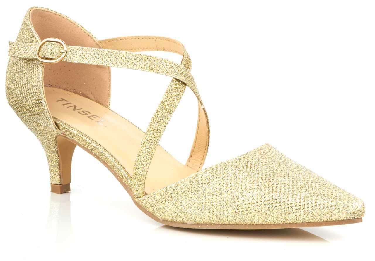 Sky_Walker_df Womens | Ladies Low Kitten Heel Strappy Pointed Toe Ankle Strap Sandals Size 3-8