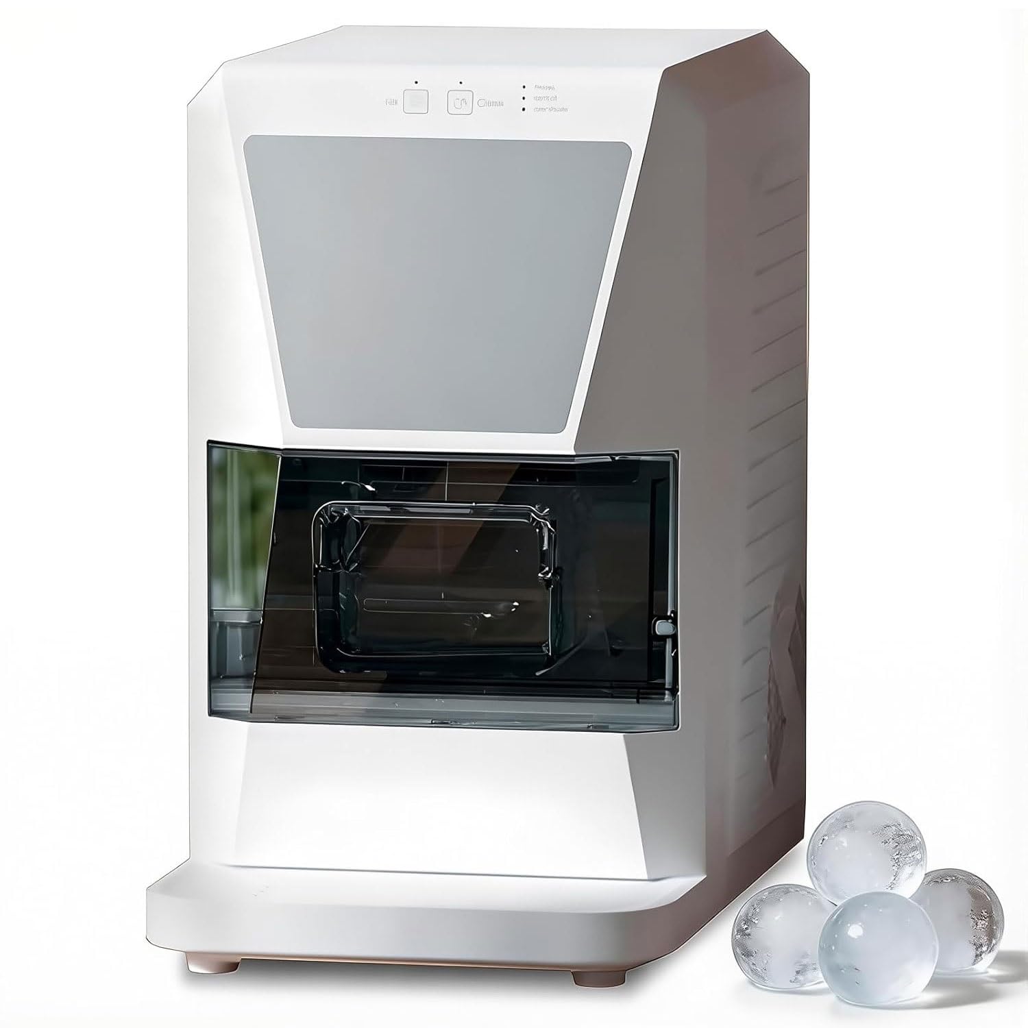 Eiwitany Countertop Clear Ice Sphere Maker with 1.2L Tank & Touch Control, Built-in Self-Clean Function for Whiskey, Bourbon & Cocktails (White 150W)