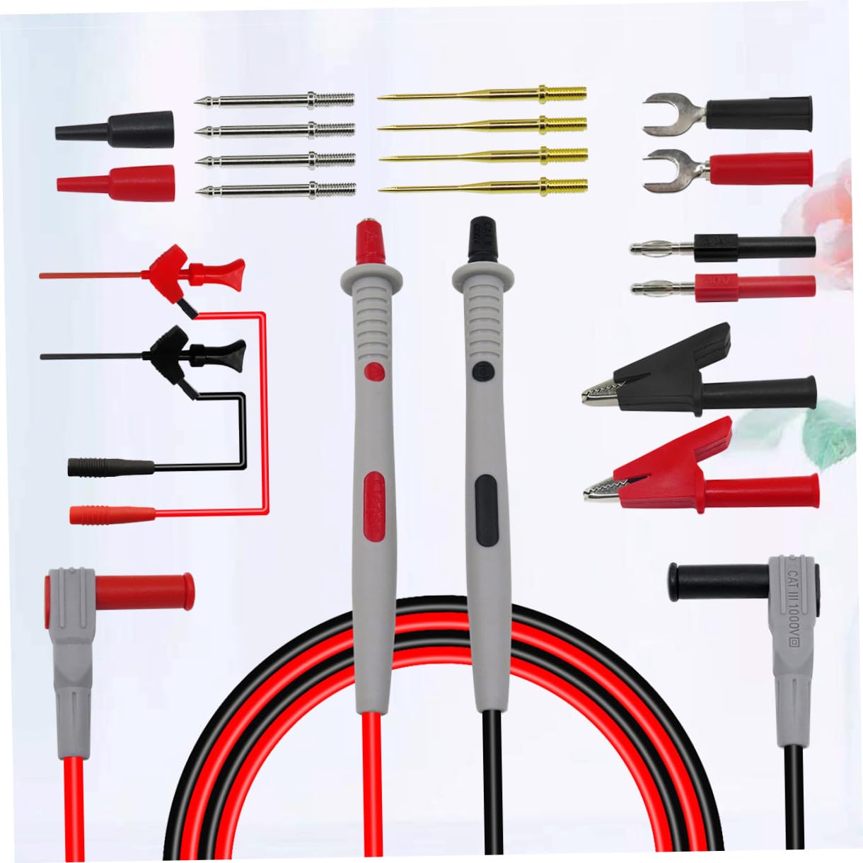 Housoutil 16piezas Para Multímetro Carcasa Aislante y Clips Protectores Conector Banana De Pinza De