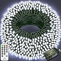 394 FT 1000 LED Christmas Lights Outdoor String Lights 8 Modes & Timer Twinkle Fairy Lights Plug in Waterproof LED String Lights for Xmas Yard Tree Patio Wedding Holiday Party Decorations (Cool White)