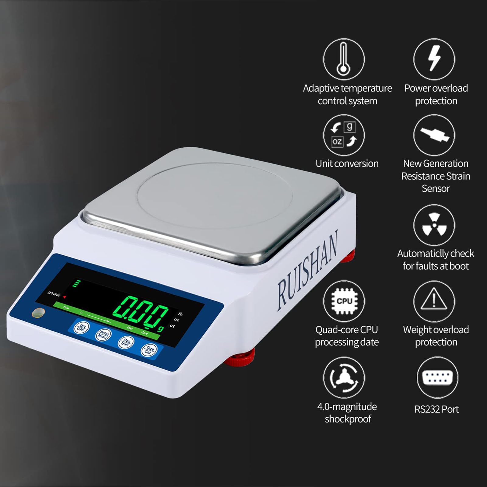 Bilancia analitica di precisione da laboratorio, bilancia elettronica, bilancia scientifica, bilancia in centigrammi, bilancia di calibrazione, adatta per chimica, laboratorio, gioielleria, ecc.,500g