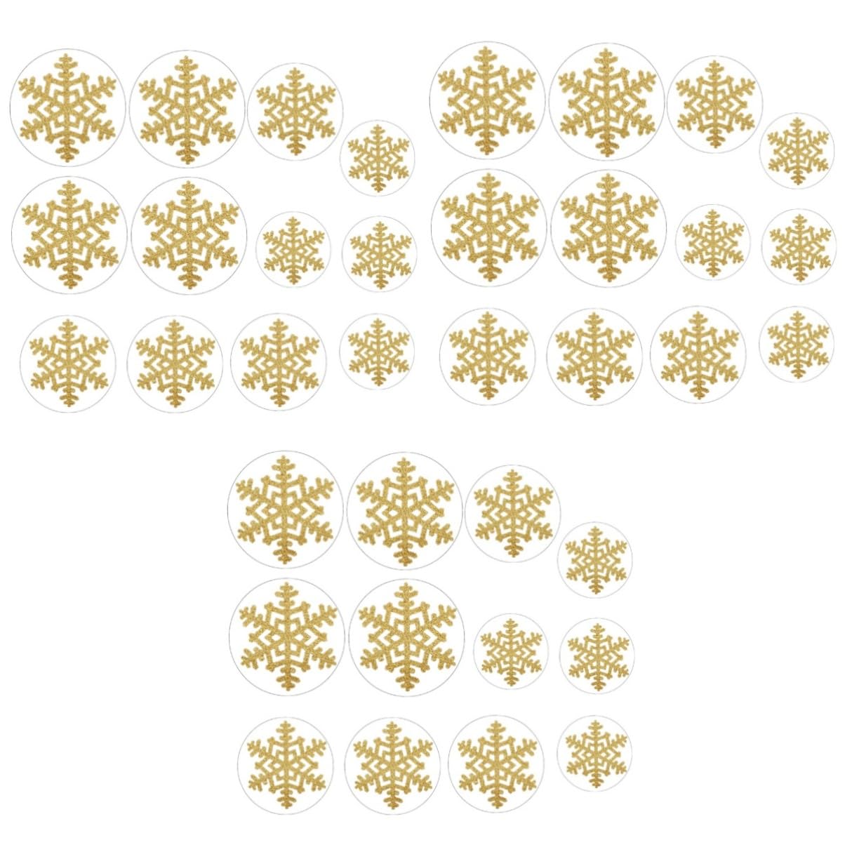 DECHOUS 3 Sets Schneeflocken-glitzeraufkleber Weihnachtsdekoration Selbstklebende Schneeflocken-wandaufkleber Für Heimdekorationen Christbaumschmuck 12 Stück * 3