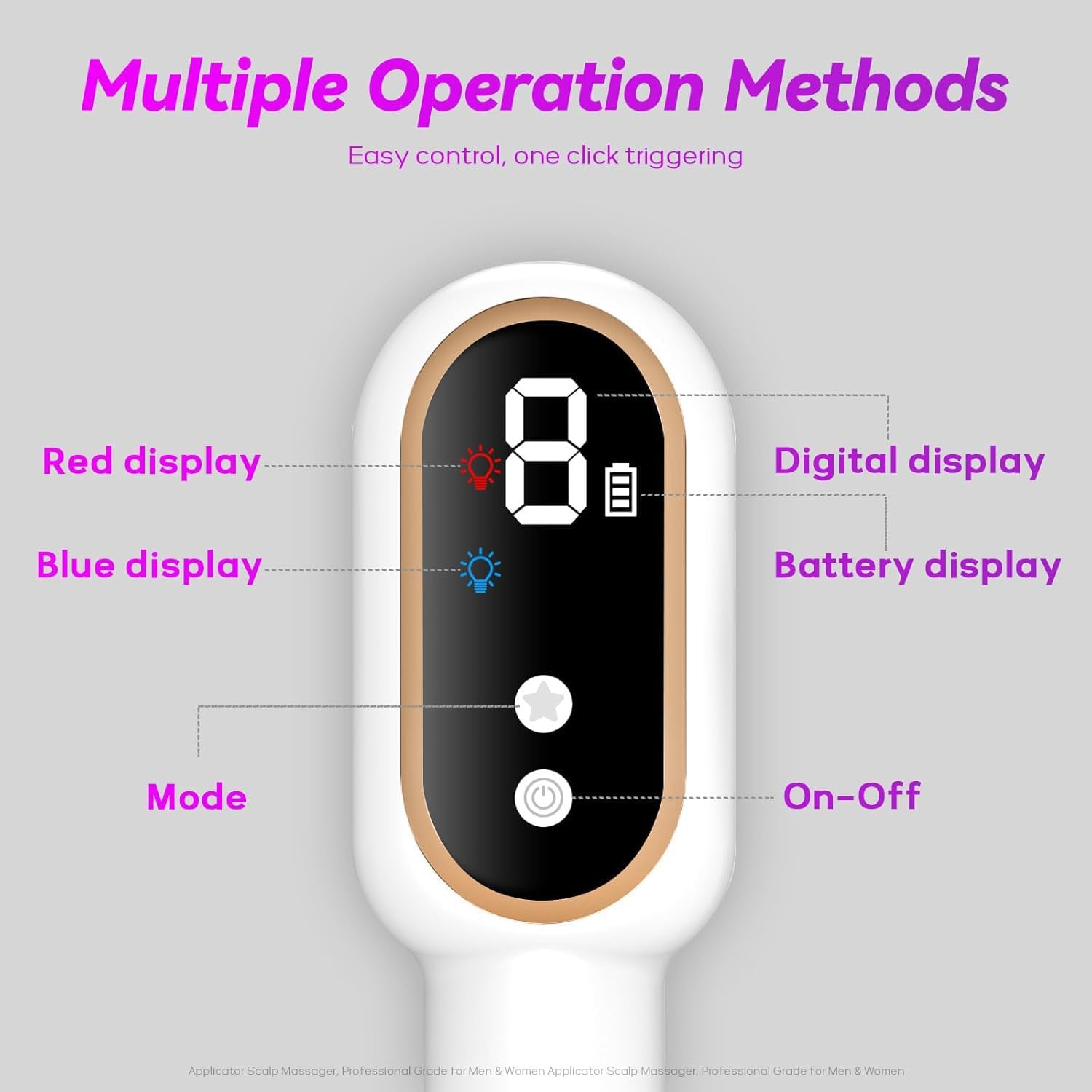 3-in-1 Hair Electric Scalp Massager for Relaxation and Head Massage, Rechargeable Handheld Vibrating Massager for Stress Relief, Home Spa, Hair Care