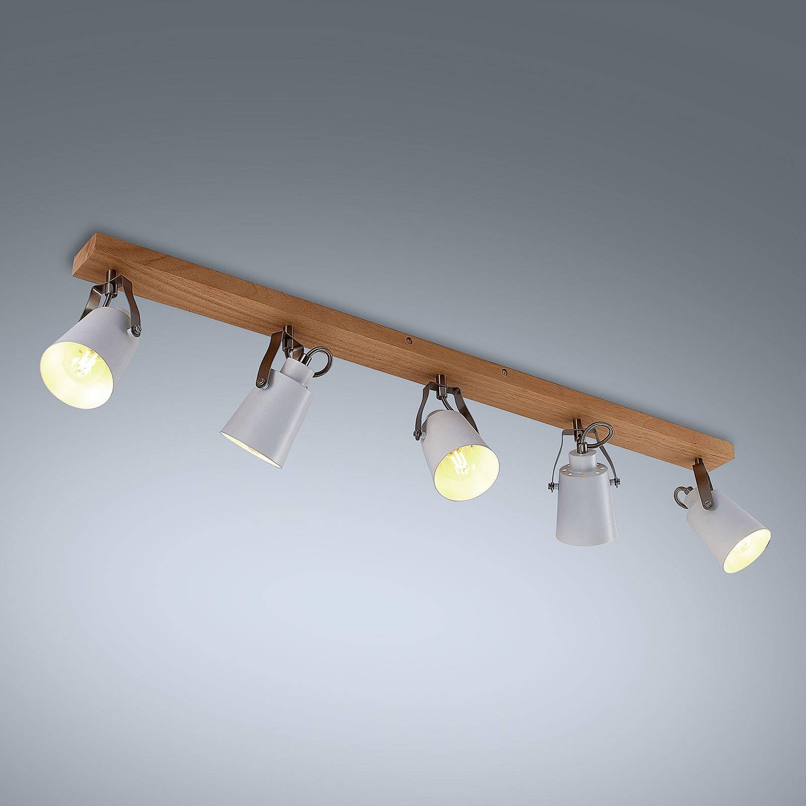 Lindby Deckenlampe Blana (Skandinavisch) aus Holz (5 flammig, E14) - Deckenleuchte Lampe Wohnzimmerleuchte