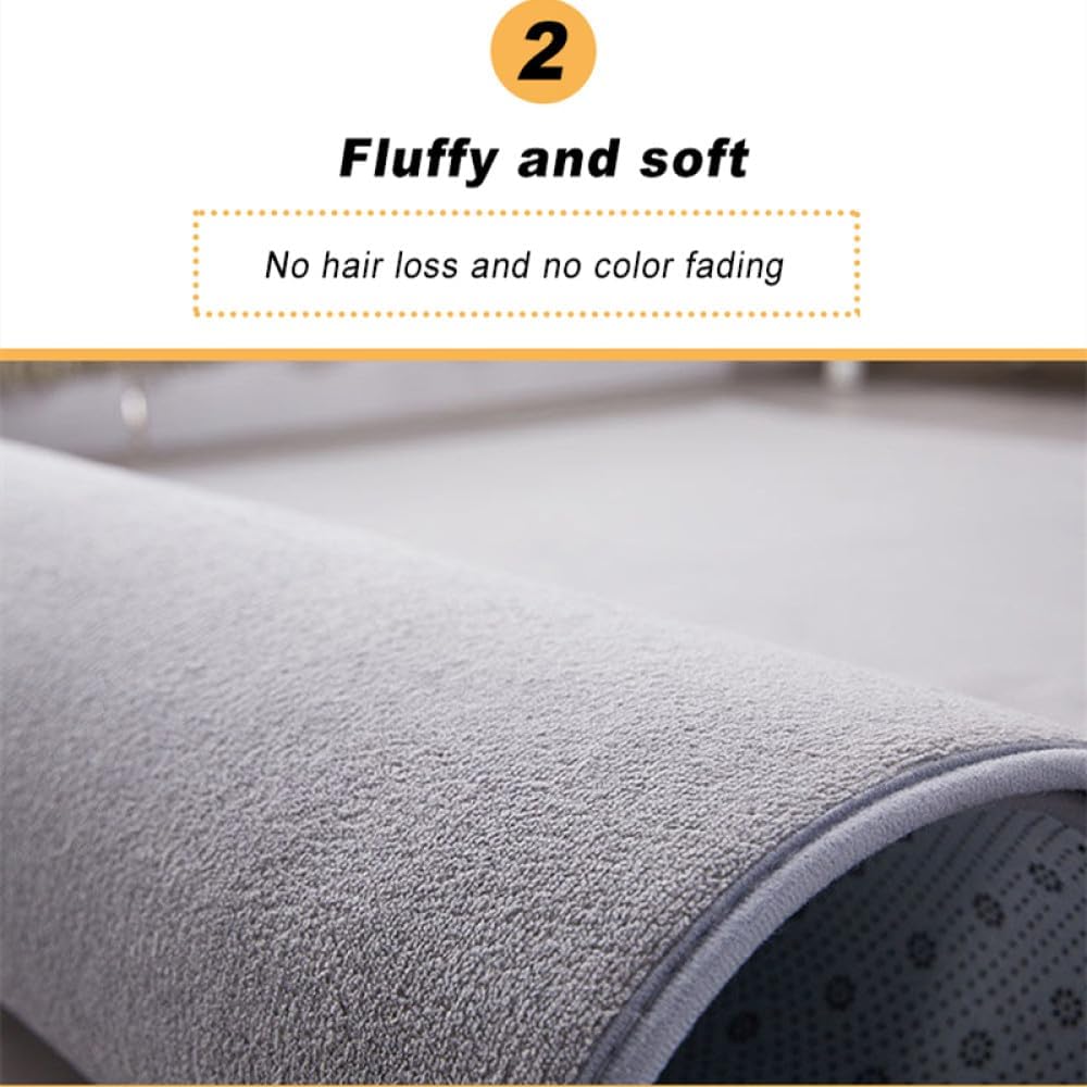Large Soft Carpet Rugs for Living Room Bedroom Bedside Mat Home Furnishing Floor Mat Thick Room Carpet,Dark Grey,Customized