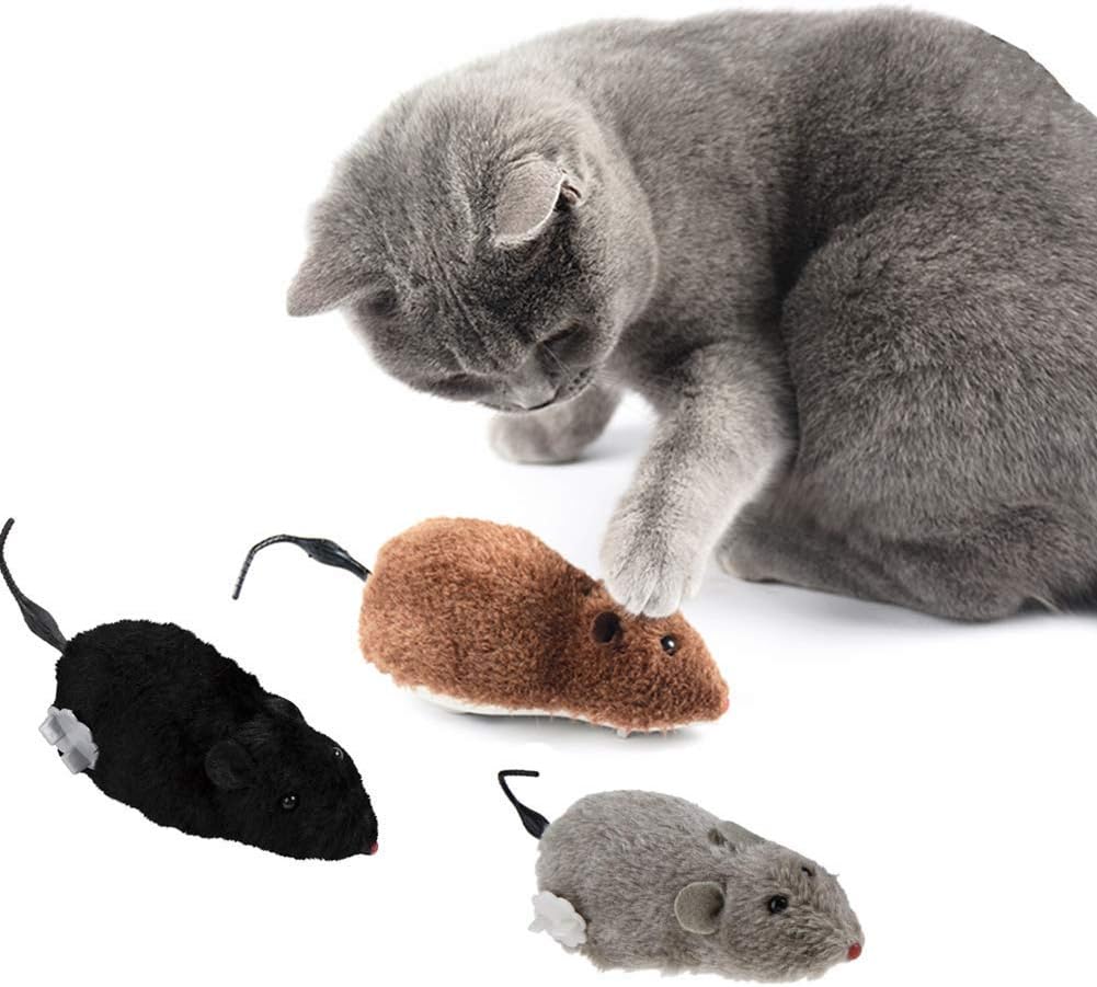 Soft Moving Toys for Kids Kittens Set of 3PCS Rat Toy for Cat Multi-Color Soft Touch Mouse Toy for Puppies/Dog/Children Entainmnet Items for Loved one (Fur Playset for Babies) Birthday Gift