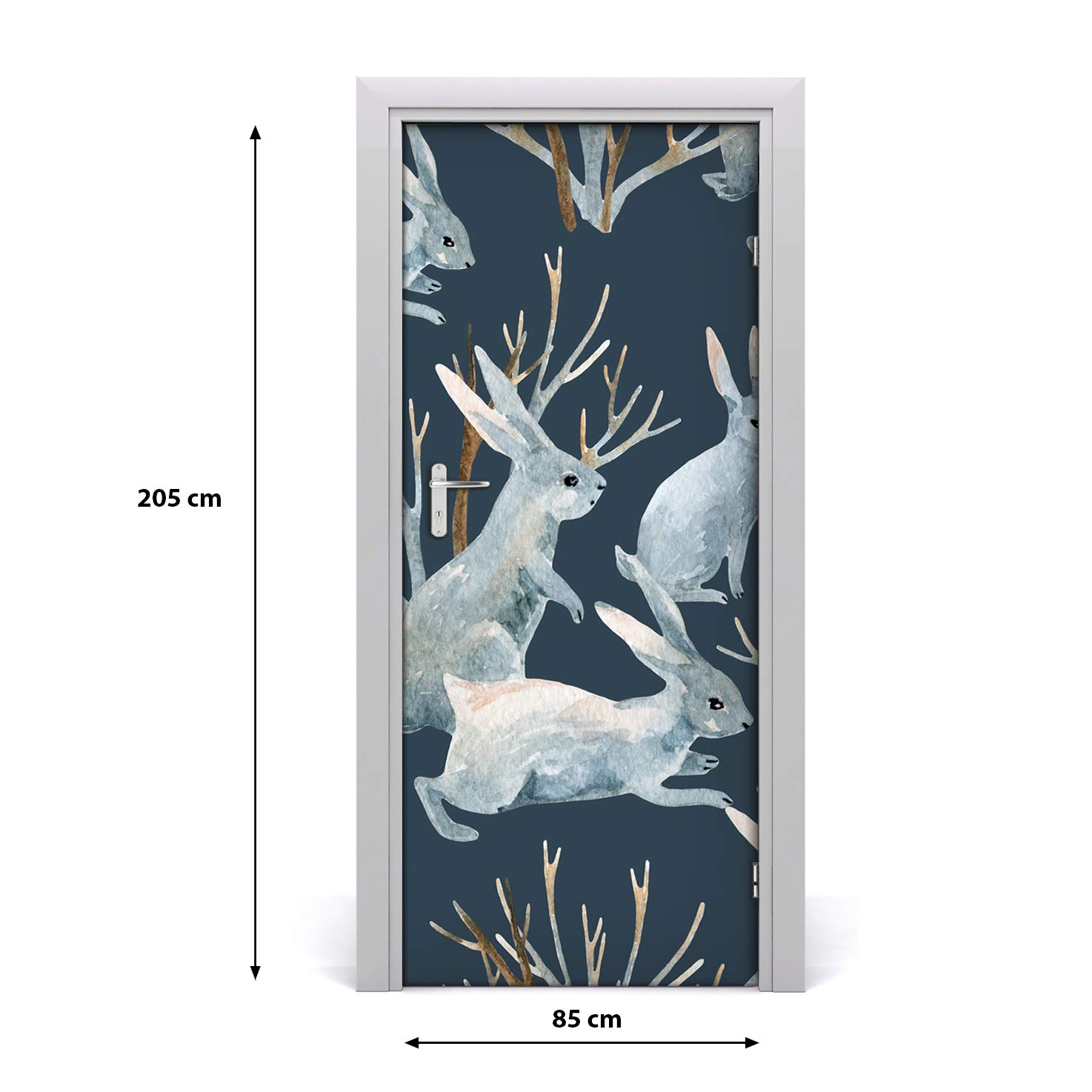 Tulup Autocollant De Porte – 85x205 cm Étiquette Décoration Auto-Adhésive Papier Peint Imperméable pour La Porte - Mur de Lapin
