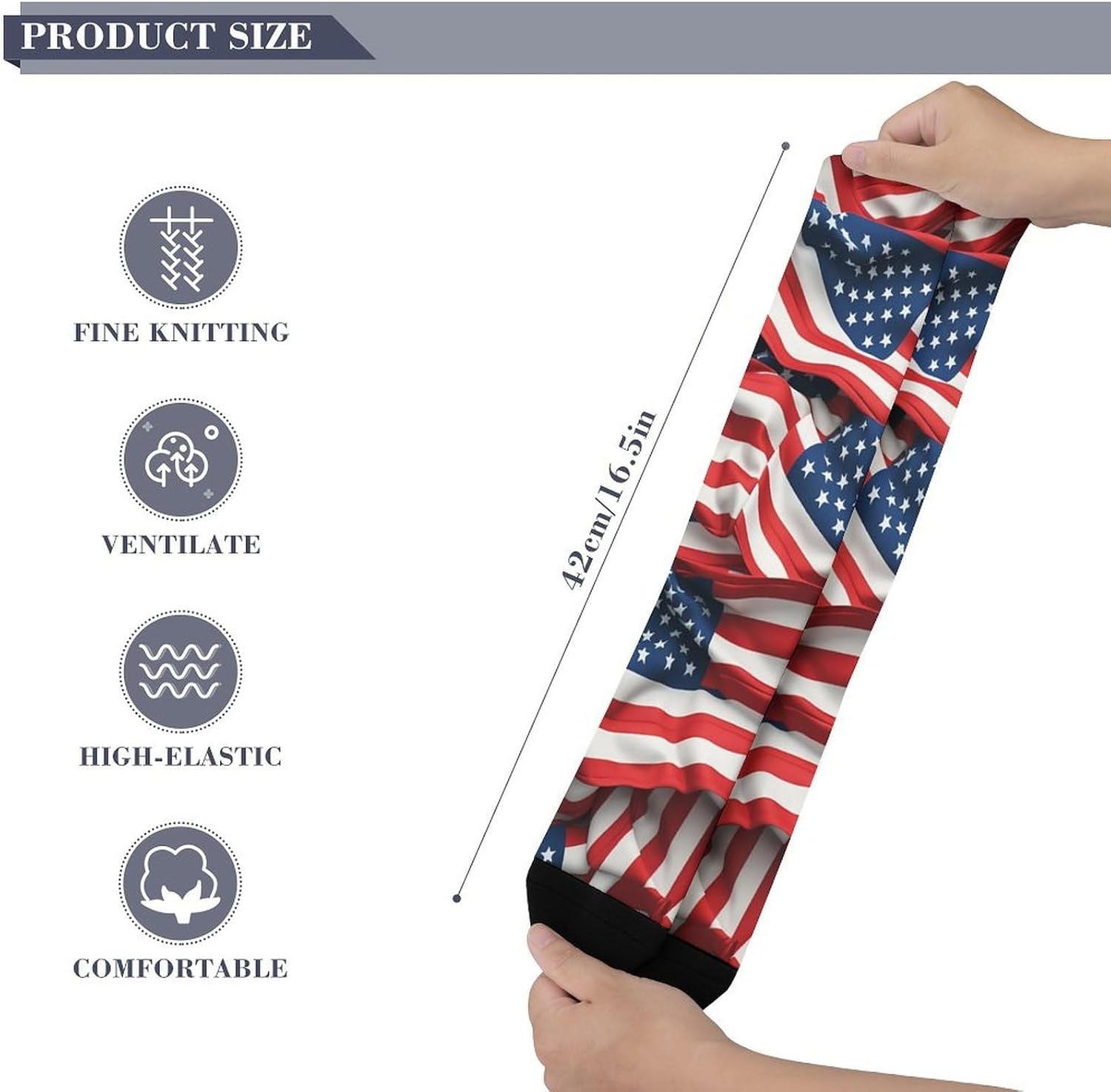 Usa Flag Knee High Soccer Socks Moisture Wicking