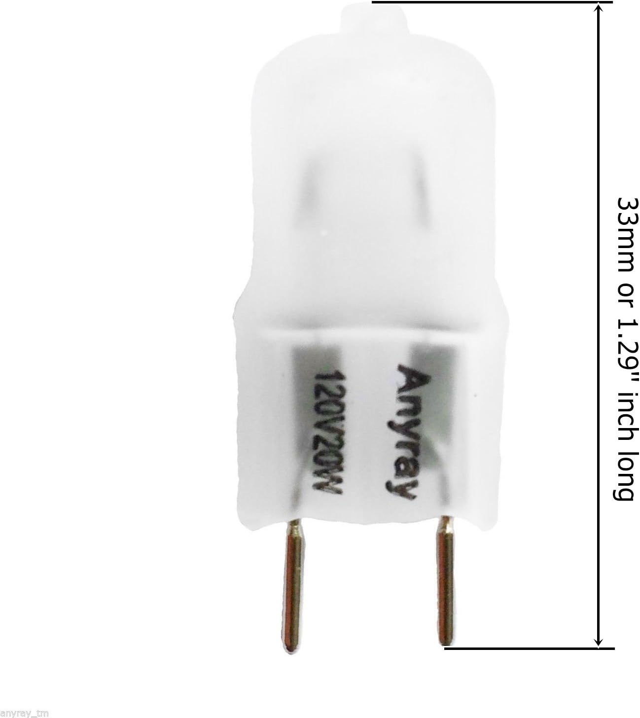 Anyray A1700F (3)-Pack 20 Watt G8 120V 130 Volt Light Bulb Frosted 20W 120 Volts G8S