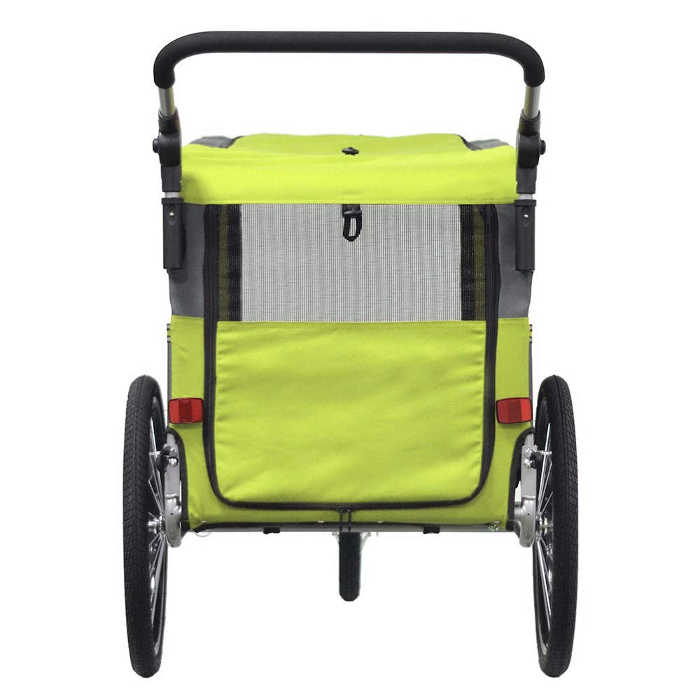 PAPILIOSHOP Zeta - Remolque para bicicleta, cochecito de transporte para perros y animales (verde, L)