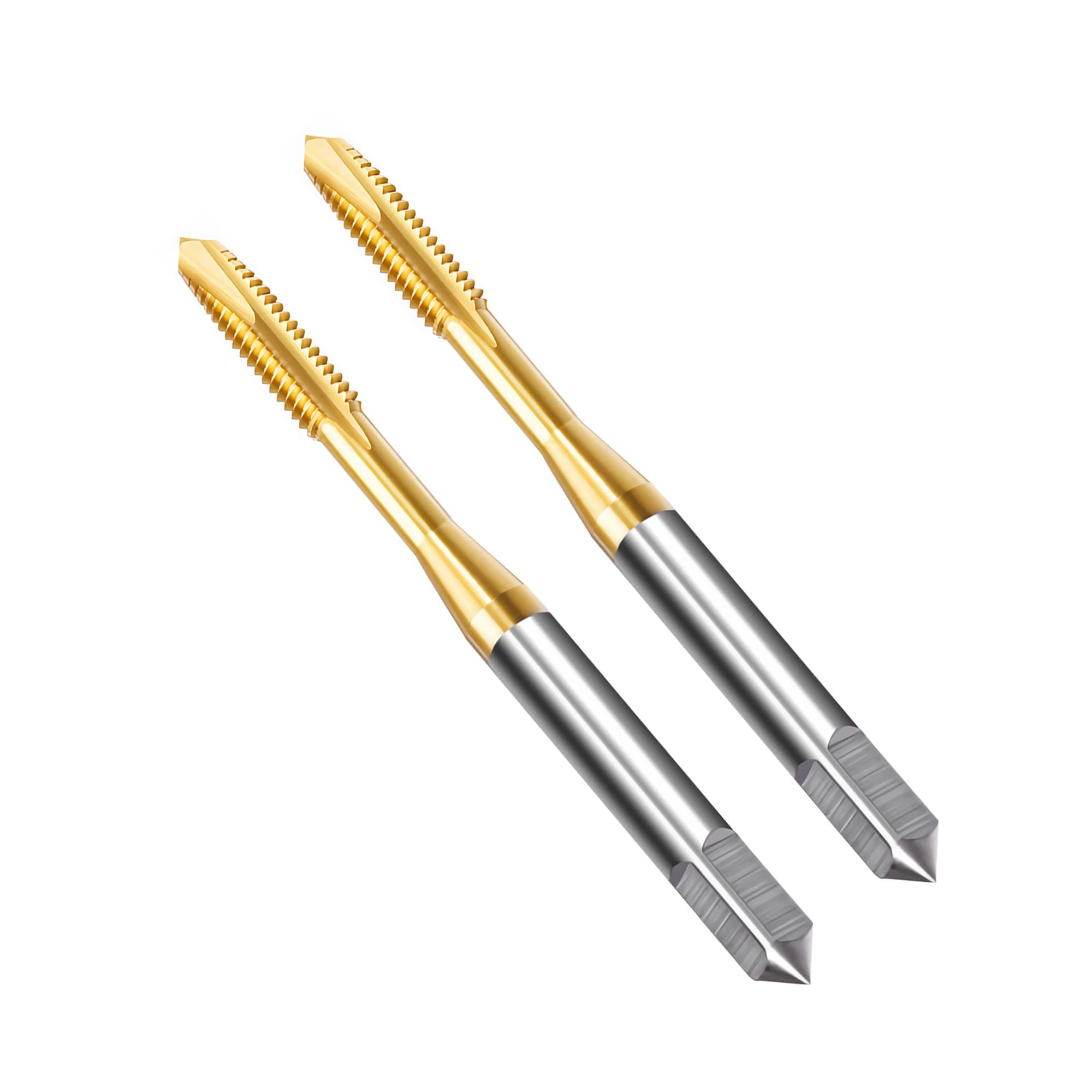 FOCMKEAS 2 PCS Spiral Point Plug Threading Tap M4 x 0.7 Thread, Ground Threads H2 3 Flutes, High Speed Steel HSS 6542 Metric Screw Milling Threading