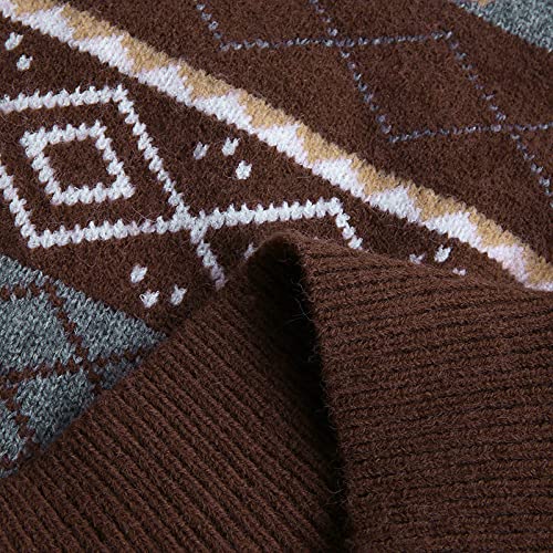 Mens Grassland Cow Vintage Oversize Knitted Sweater Long Sleeve Round Neck Knitted Pullover Jumper Unisex Fall Tops2