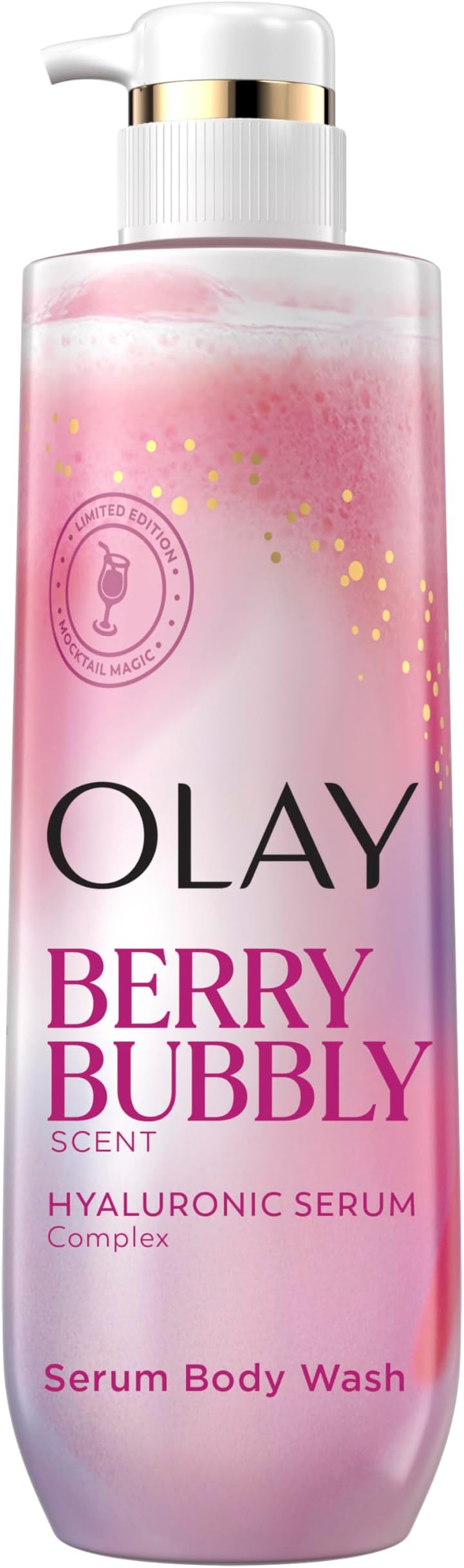 Olay Body Wash for Women, Intensely Hydrating, Pro-Hyaluronic Acid Serum Complex, Renews Moisture, Vitamin B3 Lameller Technology, For All Skin Types, Strawberry Summer Fizz Scent, 20 fl oz