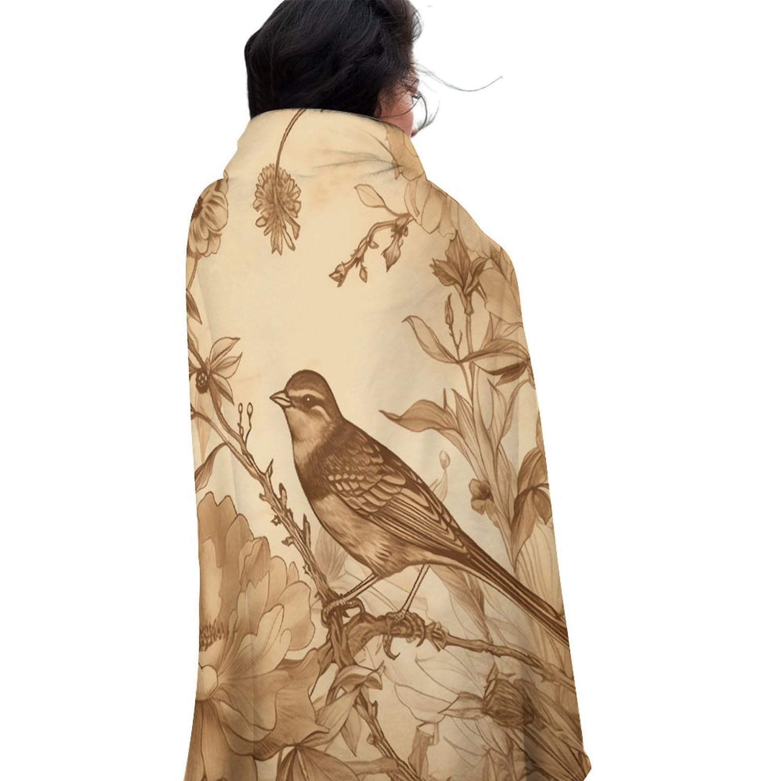 Couverture ronde oiseau pour pique-nique à la plage ou camping