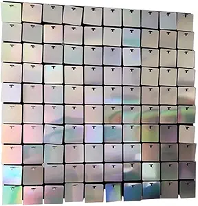 Blush Blooms Decor - 24 Sequin Panels for Sequin Wall - New Interlocking Design | Shimmer Wall, Sequin Backdrop, Events, and Advertising Signs (Iridescent)