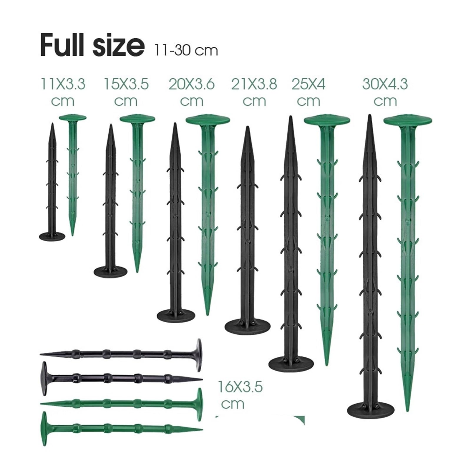 100 Pezzi di picchetti for Giardinaggio con Inserimento Punte Ancoraggio al Terreno, Chiodi for Erba, for Fissare teloni for Tende, Telo Repellente for per Fissaggio(Black,25cm)