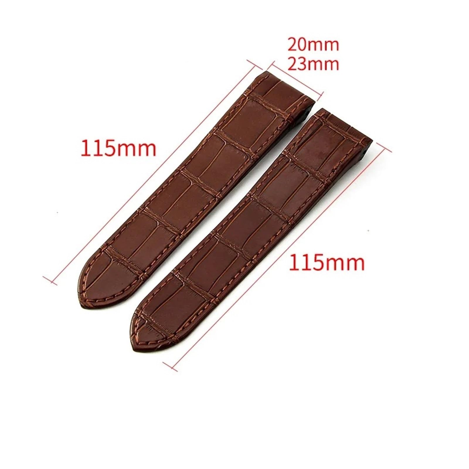 Generisch Genuine Leather Watchband Compatible With Cartier Santos 100 Watch Band Men Women Santos Glue Head Belt Folding Watch Strap 23mm