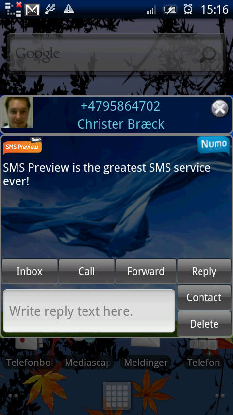 SMS preview - App on Amazon Appstore