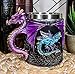 Ebros Kaffeetasse mit Aufschrift "Myths And Legends The Conception Of Blue Fire, Beowulf", violetter Drache, tolles Geschenk für Drachenliebhaber, Party-Gastgeber (violetter Drachen)