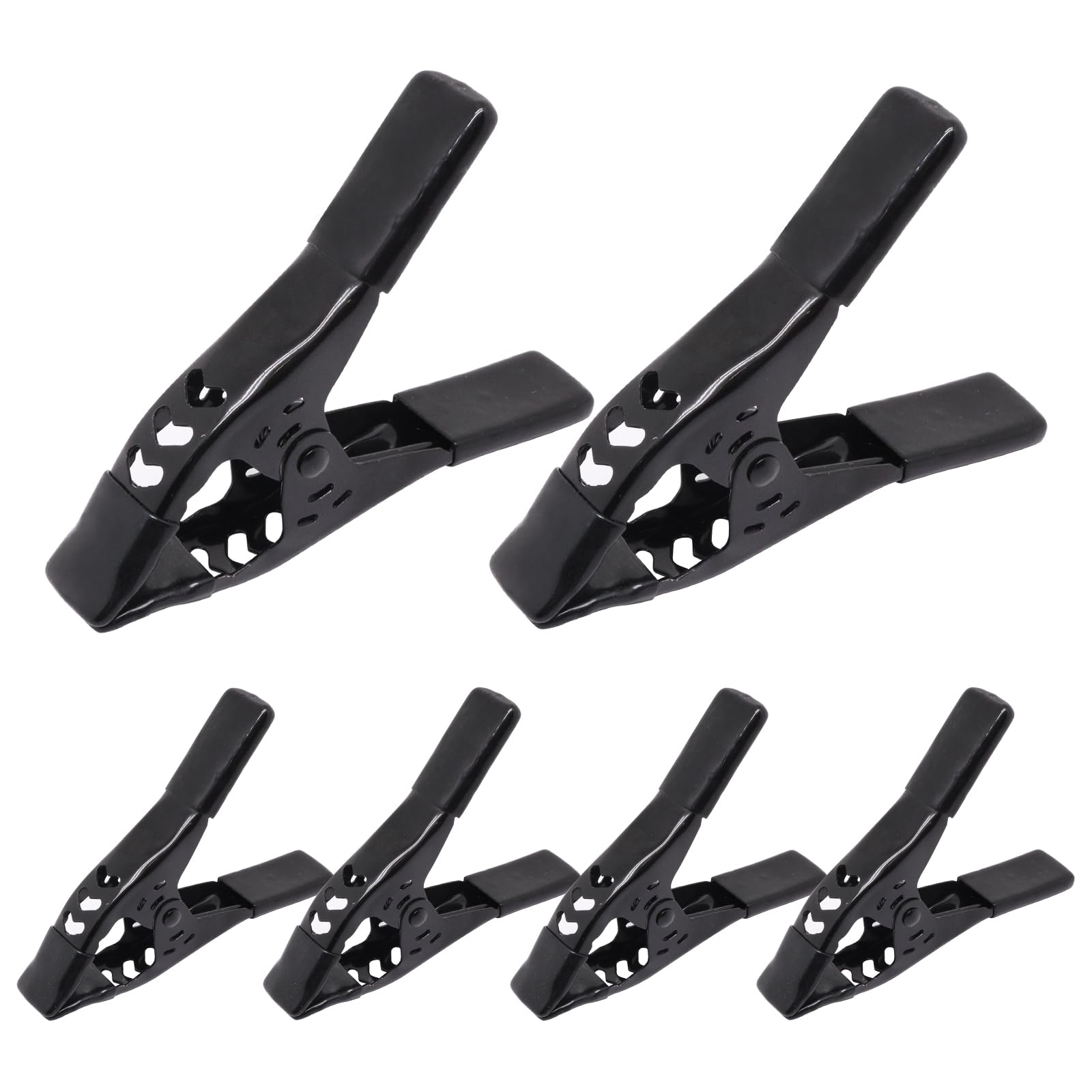 6Pcs 6 Inch Spring Clamps, Heavy Duty Metal Strong Clips Clamps (Black)