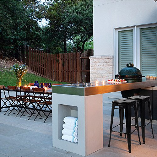 Image of Devoko Metal Bar Stools 30 inch Indoor Outdoor Stackable Barstools Modern Style Industrial Vintage Counter Bar Stools Set of 4 (30 inch, Deep Black)
