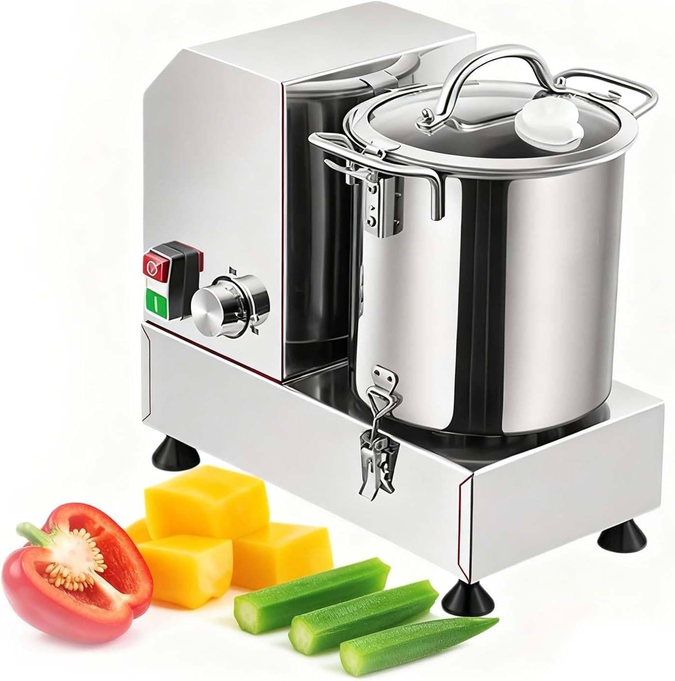 BOOZXCV 1500W Commercial Food Processor 15L, High Speed Electric Vegetable Chopper with Stepless Speed Control 3700 RPM, Heavy Duty Meat Grinder (9L)