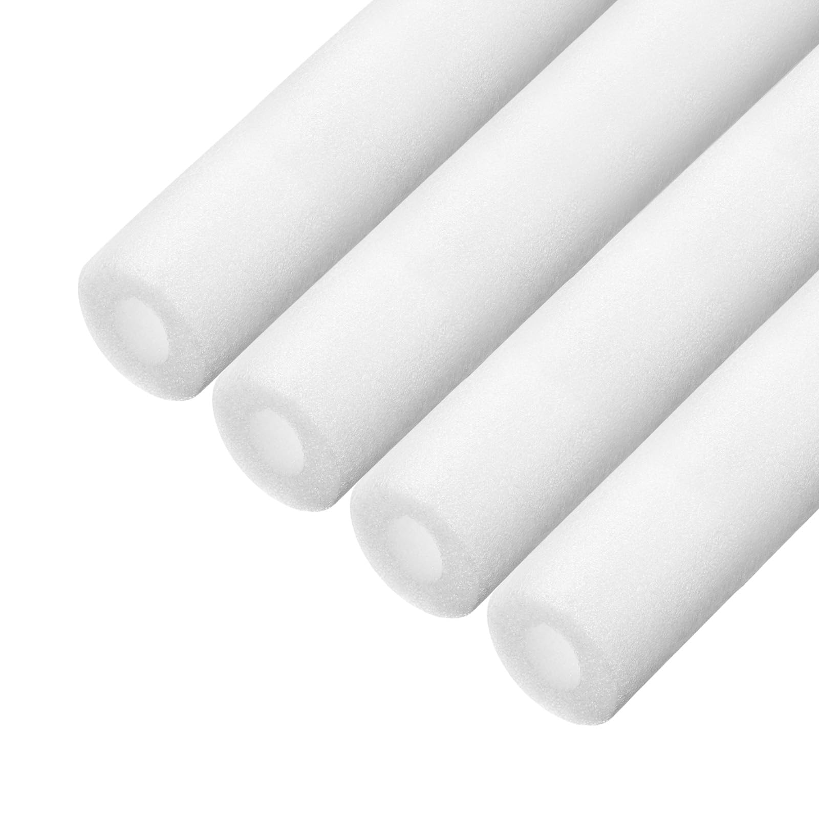 MECCANIXITY 4pcs Pipe Insulation Foam Tube Pipe Lagging 25mm(1 Inch) ID 45mm OD 3ft Freeze Protection for Copper Pipe, White