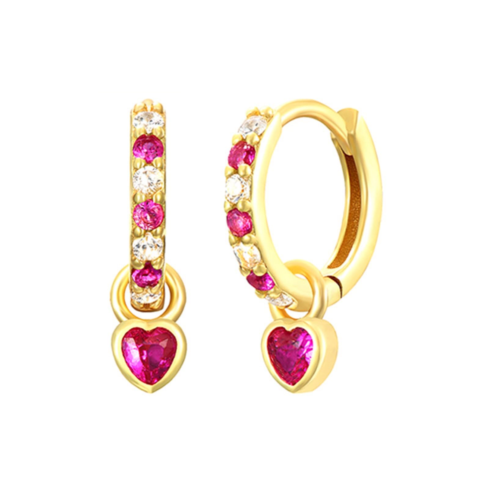 Orecchini Cerchio Oro Per Le Donne Orecchini Verdi Con Verde Cuore Goccia Oro Placcato Orecchini Dorati Ipoallergenico Cubic Zirconia Pendolo Verde Gioielli Per Le Ragazze