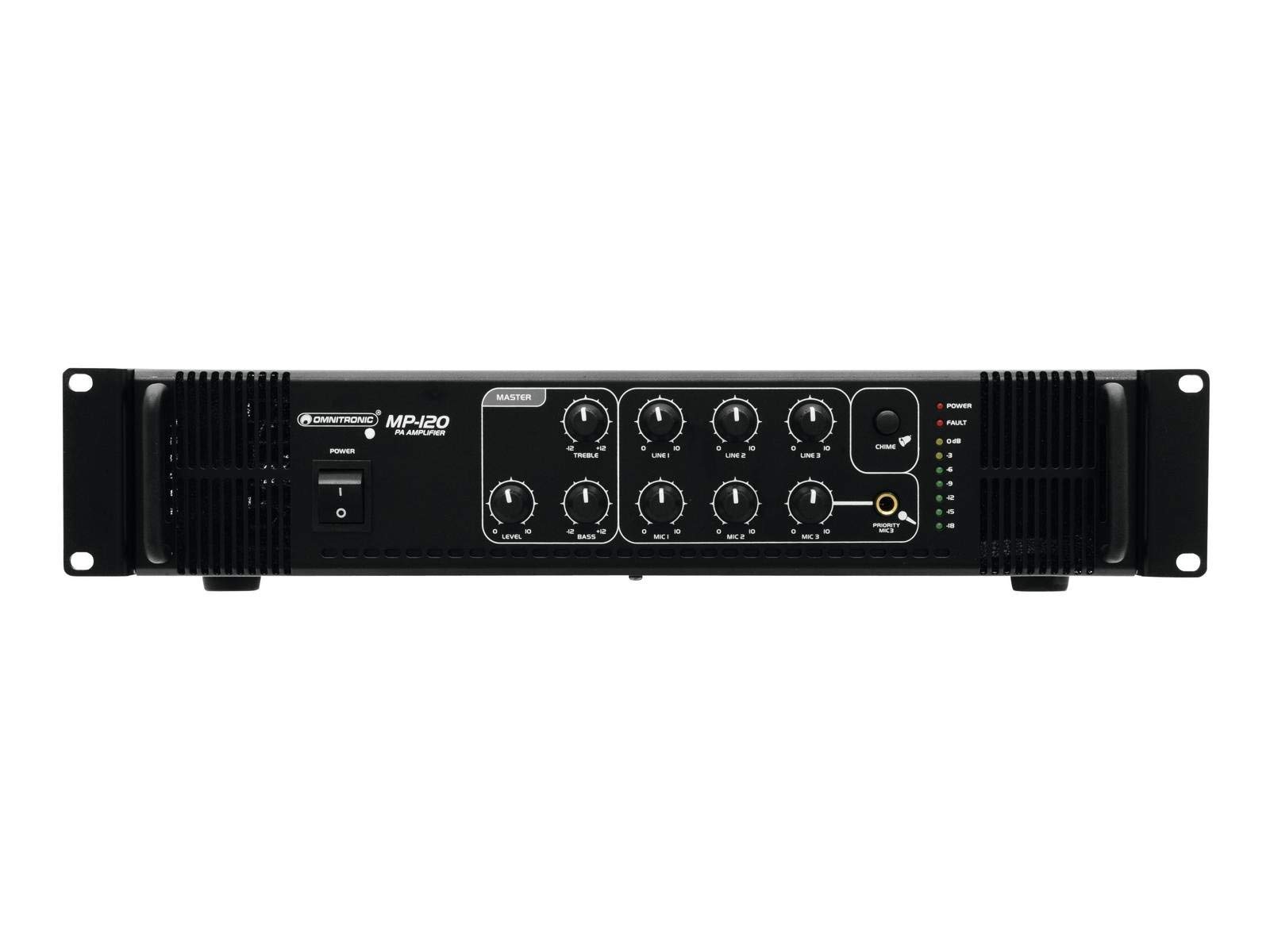 OMNITRONIC MP-120 ELA-Mischverstärker | ELA-Mono-Mischverstärker, 120 Watt