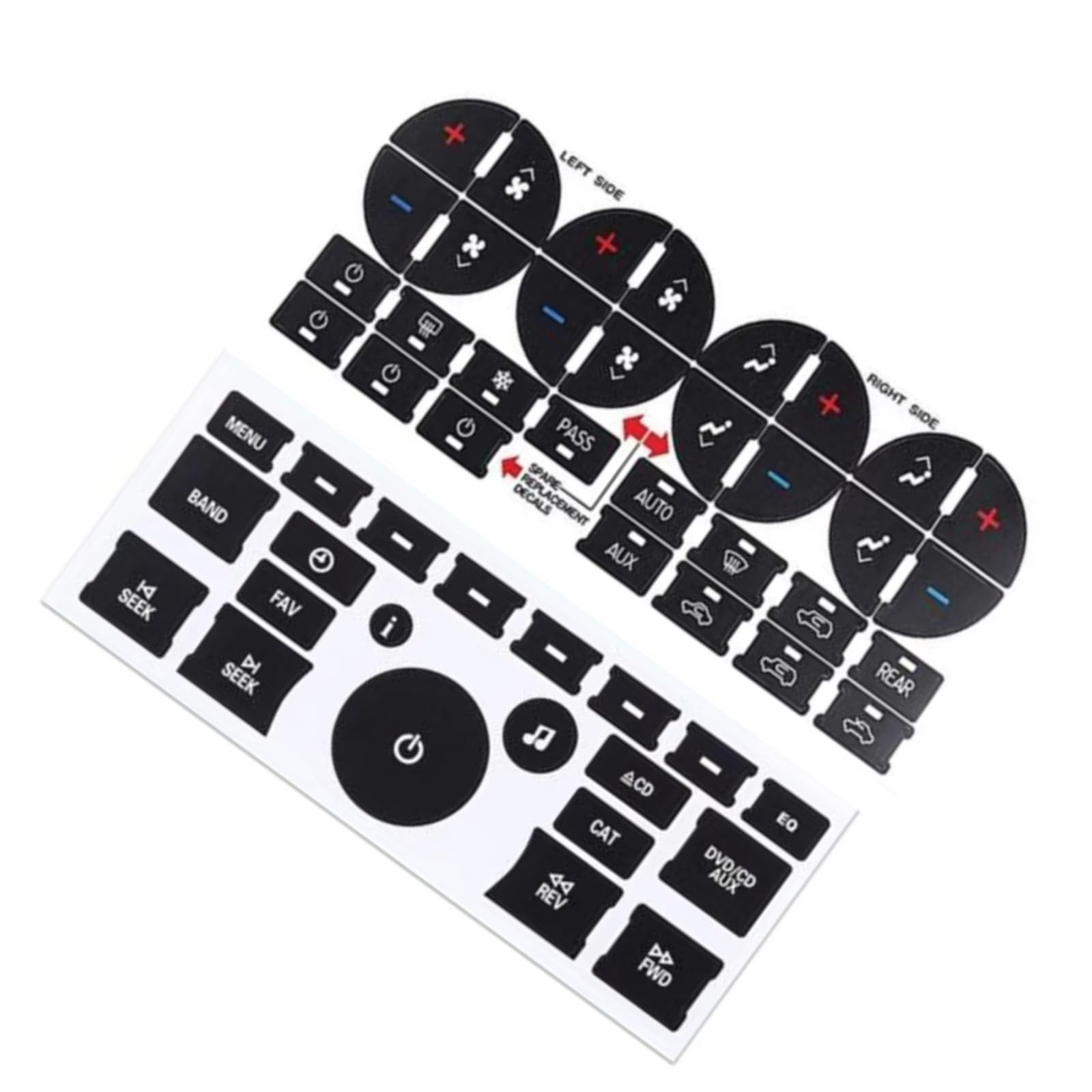 Modification Interior Compatible with Chevrolet for Tahoe LT LTZ 2006-2015 for Traverse LT LTZ 2007-2012 Car AC Dash Button Repair Kit Sticker Dash Board Decal Parts