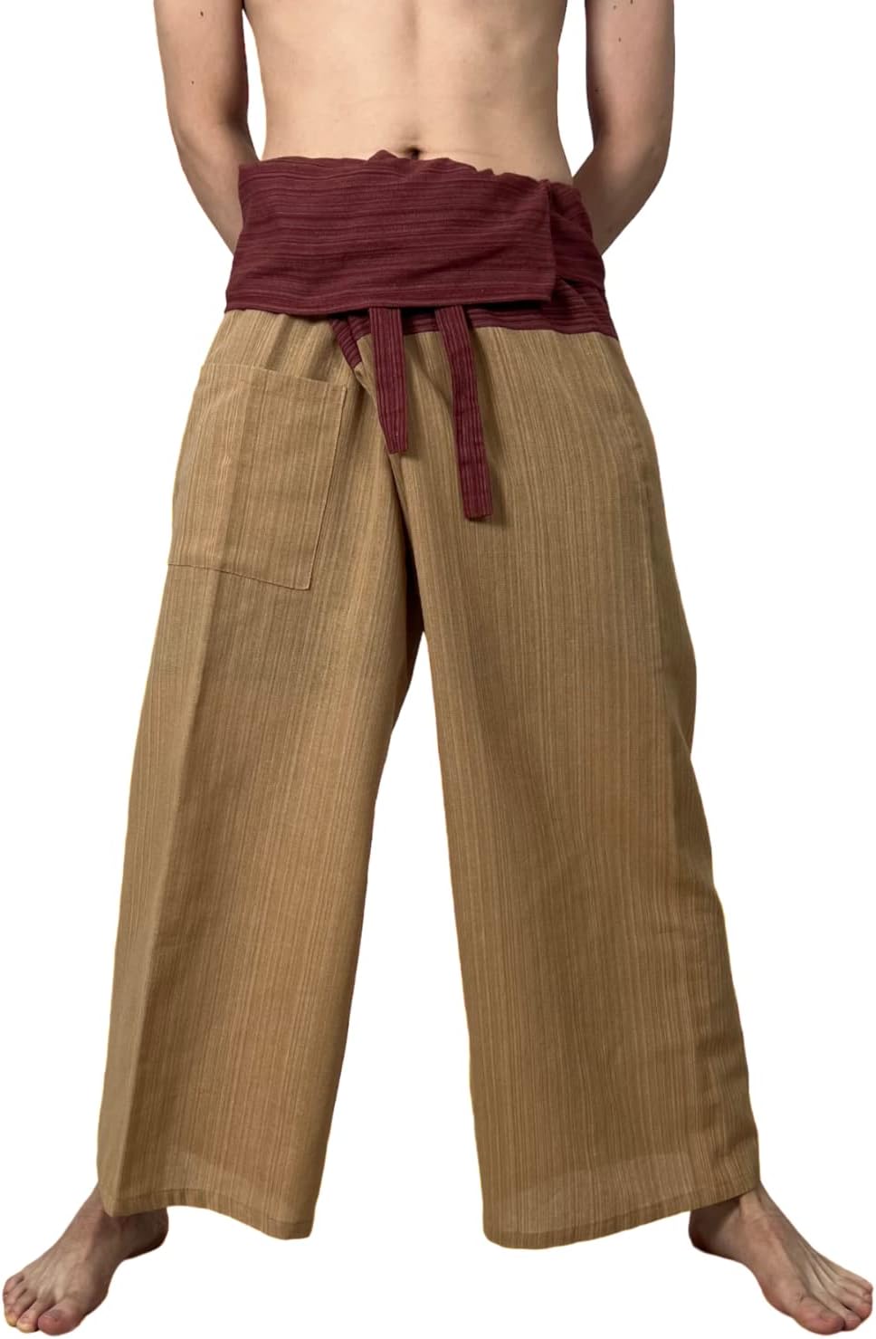 Miss Bangkok 2 TONE Thai Fisherman Pants Yoga Trousers FREE SIZE Plus Size Cotton