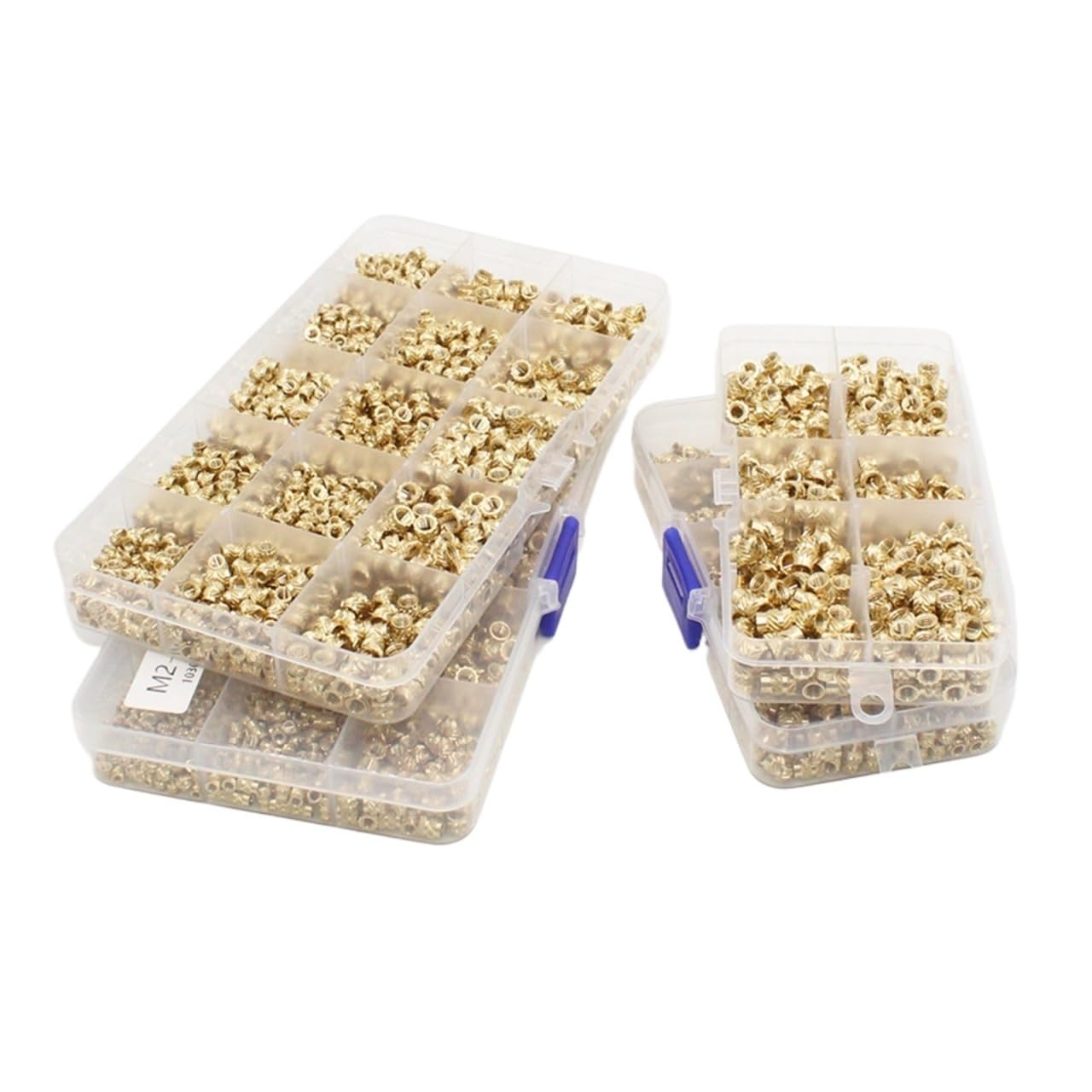 M2 M3 M4 M5 M6 M8 Brass Heat Insert Nut Assortment Set Hot Melt Knurled Threaded Embedment Copper 3D Print Nutinsert(M3 M4 (1240PCS))